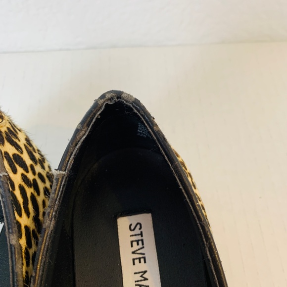 Steve Madden Loafer Flats Womens 8.5 Leopard Print Calf Hair Tassels Slip On - Picture 6 of 12